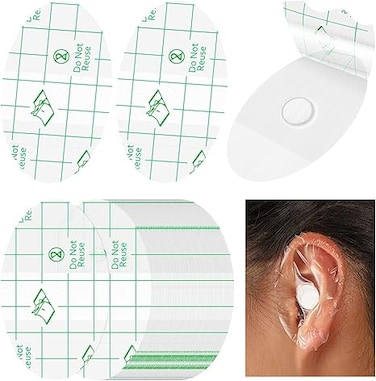 60 PCS Disposable Waterproof Ear Covers For Baby Kids, Ear Protection Cover Stickers for Swimming Showering Surfing and Water Sports