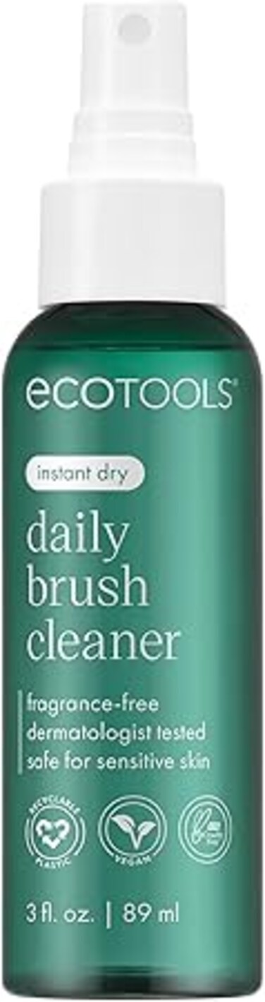 EcoTools Daily Makeup Brush Cleanser Spray, Quick Drying, Fragrance Free &amp; Dermatologist Tested, Travel Size, TSA Approved, Cruelty-Free &amp; Vegan 3 fl oz./89 ml. Bottle