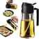 16oz Olive Oil Dispenser Bottle for Kitchen - 2 in 1 Oil Dispenser and Oil Sprayer for Cooking, Air Fryer, Salad, 470ml Olive Oil Sprayer Black