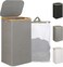 TMOHRA Laundry Basket Collapsible,Tall Laundry Hamper with Lid,110L Large Laundry Hamper with Handle,Folding Clothes Basket Organizer with Removable Inner Bag for Clothing Toys Towels (Grey)
