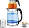 Double glass Electric Kettle Auto stop, 2.3 L Electric Kettle +1.2 L Glass Tea Maker, Turkish Electric Tea &amp; coffee Maker, Stainless Steel Teapot, Washable Filter, Removable, Flat Surface.