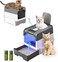 HopHop&reg; UV Cat Litter Box Large with Two Way Entry &amp; Exit, Spacious and Easy to Clean Cat Box for All Cat Sizes, Closed Large Cat Litter Box with Lid, 35x36x48 Cm 2 Trash Bag Rolls &amp; 1 Scoop