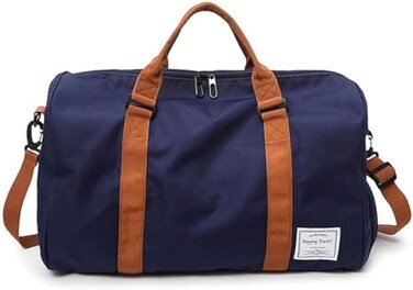 Large Capacity Multi Pocket Sports  Bag with Shoes Compartment for Women and Men (Blue)