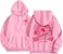 Pink Palm Puff Hoodies for Teen Girls Women (S=TAG SIZE L, M=TAG SIZE XL, L=TAG SIZE XXL, XL=TAG SIZE 3XL)