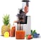 Geepas Gsj44019Uk 200W Masticating Slow Juicer Machine Cold Press Juicer, 80 mm Big Wide Mouth, Creates Fresh Healthy, High Nutrient Vegetable &amp; Fruit Juice Quiet Motor Reverse Function, White