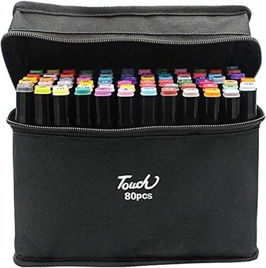 80 Colors Graphic Professional Design Art Twin Tip Marker Pen Series Touch-5 Alcohol Graphic Pen Manga Graphic W/bag Art Twin Marker Pen