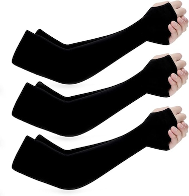 Arm Sleeves UV Protection 3 Pairs Breathable UPF 50 Long Sleeves Ice Arm Covers for Men Women Girl Adult, Cooling Sleeve Cover for Outdoor Sports, One Size