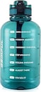 GEMFUL Water Bottle with Time Marker 2 Litre Half Gallon Jug BPA Free for Home and Gym