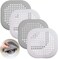 4 Pcs Silicone Drain Protector with Sucker, SENHAI Sink Strainer Shower Hair Catcher Bathtub Drain Cover for Kitchen Bathroom - White,Grey
