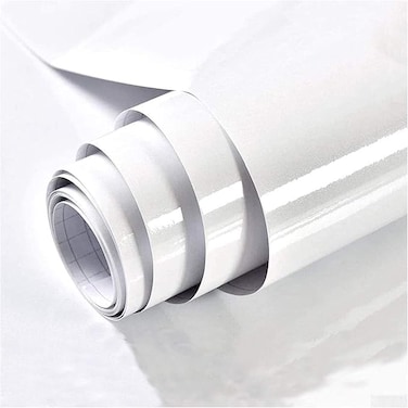 Still new Home Vinyl Shiny Contact Paper Self Adhesive Wallpaper Waterproof Contact Paper for Cabinets Furniture Pure Color White