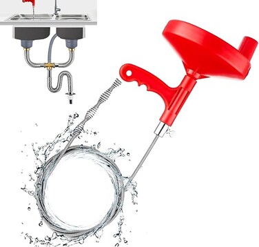 Auger Drain Snake   Plummer Snake To Clear Drain   Drain Auger 23 ft For Kitchen Sink &amp; Shower Drain   Plumbing Snake Drain Auger For Bathtub Drain &amp; Bathroom Sink