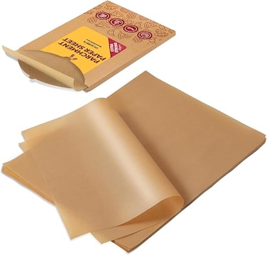 120Pcs 8x12 inches Parchment Paper Sheets, Heavy Duty Unbleached Baking Paper, Pre-cut Parchment Paper for Baking, Air Fryer, Grilling, Steaming