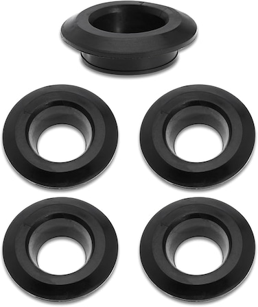 1 Inch Rubber Flexible Tank Adapter Bulkhead Fitting, Rubber Sealing Compression Fittings, Black (Pack of 5)
