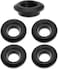 1 Inch Rubber Flexible Tank Adapter Bulkhead Fitting, Rubber Sealing Compression Fittings, Black (Pack of 5)