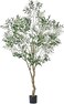 MYELLU 210 cm Olive Tree Artificial Decor - 2000 Leaves Fake Plant for Home Decor Faux Plant Indoor Artificial Olive Tree for Living Room Bedroom Office Live Streams Decorative Modern Greenery