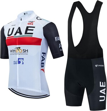 Men's Cycling Jersey Set Road Bike Jersey Short Sleeves Cycling Kits with 3D Cushion Padded Shorts-Moisture Wicking, Breathable, Quick Dry