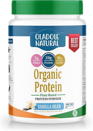 Raw Organic Plant Based Protein Powder - 1kg (Vanilla)   Boosts Energy, Supports Weight Management &amp; Muscle Recovery   Vegan, Non- GMO, Gluten Free