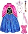 Snow Princess Costumes for Girls Kids Long Sleeve Dresses Halloween Cosplay Dress Up Birthday Party Christmas Outfits Gift with Accessories