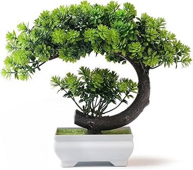 yoerm Small Artificial Bonsai Tree Desk Decor Fake Plants, Tall 8.5