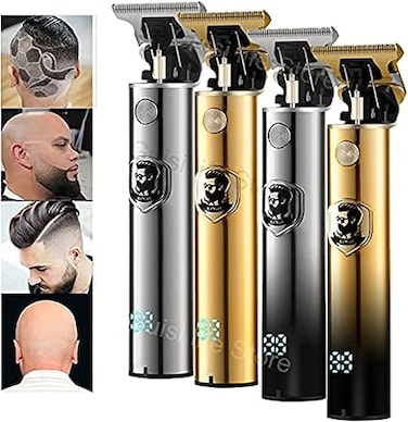 HICITI New Electric Hair Trimmer Professional Shaver Beard Barber 0mm Hair Cutting Machine For Men Haircut Clipper T-Outliner (Gold)