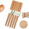 10 Pairs Natural Bamboo Chopsticks, 24cm Reusable Japanese Chinese Chop Stick, Hot Pot Chopsticks, Chopstix Dishwasher Safe Gift Set   Cooking Chop Stix for Noodles, Extra Long Kitchen Chop Sticks