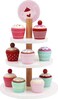 Cupcake Bakery - Wooden Toy Cupcake Set &amp; Stand - Three-Tier Stand and 9 Unique Cupcakes - Pretend Play Toy and Gift
