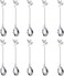 AnSaw 10 Pcs 4.7 Stainless Steel Silver Leaf Coffee Spoon- Creative Tableware Dessert Spoons, Stirring, Mixing, Sugar, Stir, Ice Cream, Cake, Teaspoon Set (Silver-10Spoon)