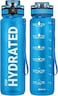 Motivational Water Bottle 1L Tritan Plastic Water Bottle With Time Markers, Leak Proof Water Bottle For Kids; School Water Bottles; Gym water Bottle, Flip Top Lid &amp; perfect for any fitness