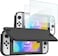 Flip Cover for Nintendo Switch OLED Model 2021 with 2 Screen Protectors, Switch OLED Protective Case with Magnetically Detachable Front Shell -Black