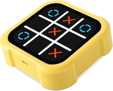 Tic Tac Toe Game, Electronic 4-in-1 Handheld Puzzle Game Console, Portable Infinite TicTacToe Travel Game for Educational and Memory Growth, Family Toys Board Games for Kids and Adults