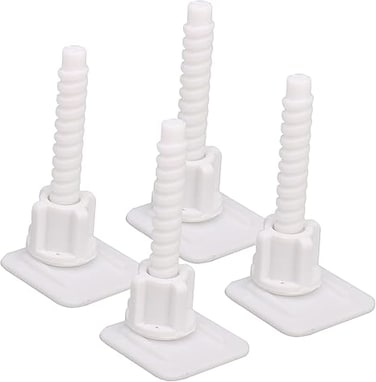 2 Pairs Seat Screws Plastic Hinge Bolts for Top Mount Toilet Seat Heavy Duty White
