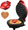 Mini Waffle Maker, Heart Shape Design Non-Stick Waffles Maker, Portable Pancake Makers Machine for Kid, Perfect for Breakfast Sandwich Pancakes Snacks
