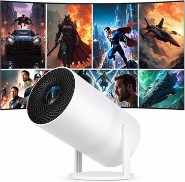 HY300 Pro Ultra Portable Projector 4K WiFi 6 BT 5.2 Upgraded Portable Projector Full HD Supported for Phone/PC/TV/HDMI /PS5 /Laptop Auto Keystone Home Theater 180&deg; Rotation [Built-in App]