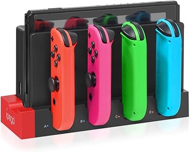 Charging Dock Compatible with Nintendo Switch &amp; Switch OLED Model Joycons, Switch Controller Charger Dock Station for Joycon Charges up to 4pcs, Charging Stand Station for Nintendo Switch/OLED Model