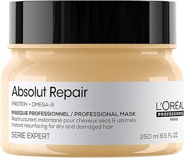 Mask, With Protein And Gold Quinoa for Medium-Thick Dry And Damaged Hair, Serie Expert Absolut Repair, 250ml