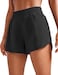 Women's High Waisted Running Shorts Mesh Liner - 3'' Dolphin Quick Dry Athletic Gym Track Workout Shorts Zip Pocket