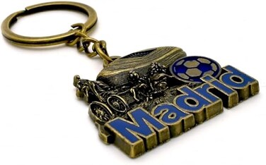 BDM Madrid Football Keychain with Engraving Cheering for The Team for Men or Women, Gift for Fans of The Merengue Team