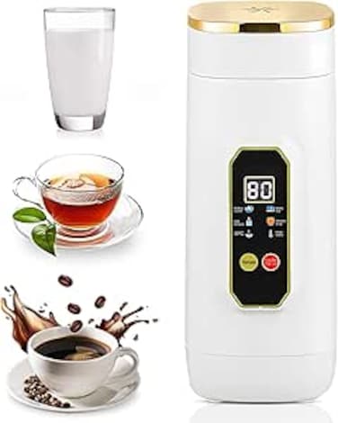 Angju Electric Kettle,650ml Travel Portable Kettle,Hot Water Boiler with 6 Temperature Control, 316 Stainless Steel Water Heater with Auto Shut-Off &amp; Boil Dry Protection, Small Electric Water Kettle