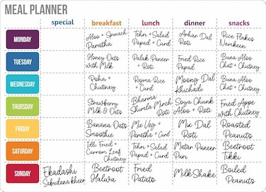 mfm toys fridge magnet write-erase a4 size planner board! (meal planner (weekly))- Multi color