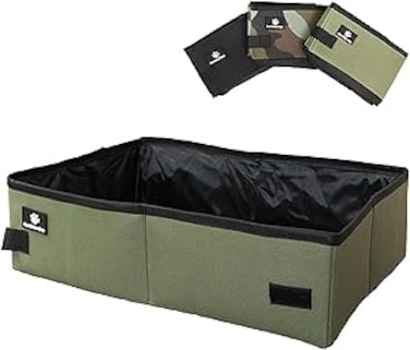 Portable Travel Litter Box, Foldable Cat Litter Box with Lightweight Litter Carrier for Cat Travel, No Leakage, No Smell, Easy to Carry, Easy to Use in Hotels (L)