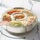 U-HOOME Refrigerator Organizer, Divided Food Storage Serving Tray With Lid &amp; Handle, 360&deg; Rotate Snack Container for Serving Platter, Vegetable Strainer for Candy, Fruits, Nuts, Spice (Rotatable)
