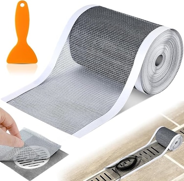 Self-Adhesive Shower Drain Hair Catcher Mesh Stickers,Cutable Drain Catcher Anti-Clogging Filter Sticker,Kitchen Bathroom Floor Drain Catcher Anti-Clogging Filter Sticker ﻿