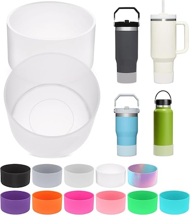 2PCS for Stanley Boot, Silicone Bottom for Stanley Cup Boot Quencher Adventure 40oz&amp;for Hydroflask Boot 12-24oz for Stanley Tumbler Accessories for Stanley Cup Accessories Avoid Scratches&amp;Noise