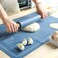 65*45cm Silicone Baking Mat+Rolling Pin 2 Pcs,Non-stick,Skidproof,Large Size,Waterproof,Measurement, Ocean blue