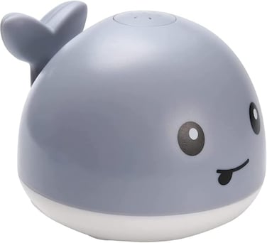Bath Whale Toy - Whale in the Bath Tub Toy   Spray Water Bath Toy   Floating in water with Soft Light Flashing 3D Bath Toys (White/Grey) Cute Random Color