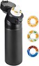 New Stainless steel Air Water Bottle,Air Up Water Bottle, Fruit Flavoured Water Bottle with 3 Flavour Pods &ndash; BPA Free, 0 Sugar 0 Calorie for Kids, Gym And Outdoor Activities,3Pods (Black)
