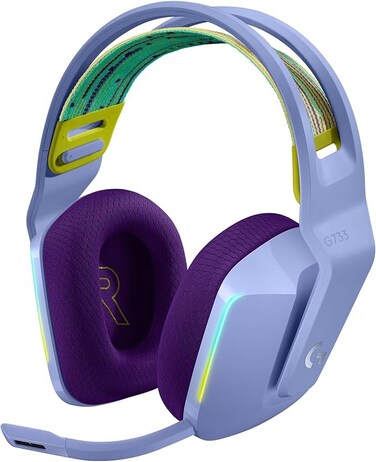 G733 Lightspeed Wireless Gaming Headset With SUSpension Headband, Lightsync Rgb, Blue Vo!Ce Mic Technology And Pro-G Audio Drivers - Lilac