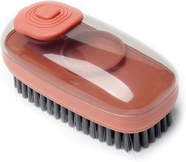 Laundry Brush, Laundry Brush For Stains On Clothes, Multifunctional Scrubbing Brush, Reusable Soft Laundry Clothes and Shoes Scrubbing Brush (Coral Orange)