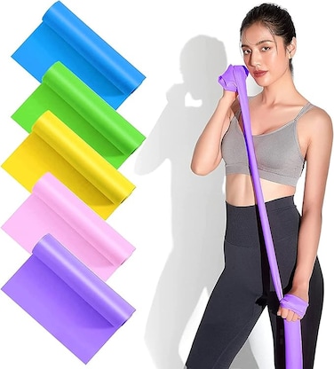 Latex Resistance Exercise Band 5Pcsexercise Bands For Physiotherapy, Strength Training &amp; Fitness Workouts, Pilates, Stretching And Yoga Physical Therapy Fitness