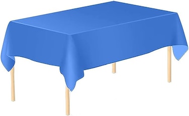 Tablecloth for Rectangle Table 54" x 72" Disposable Table Cover for Bridal Shower Wedding Birthday Party Decorations (Deep Blue)